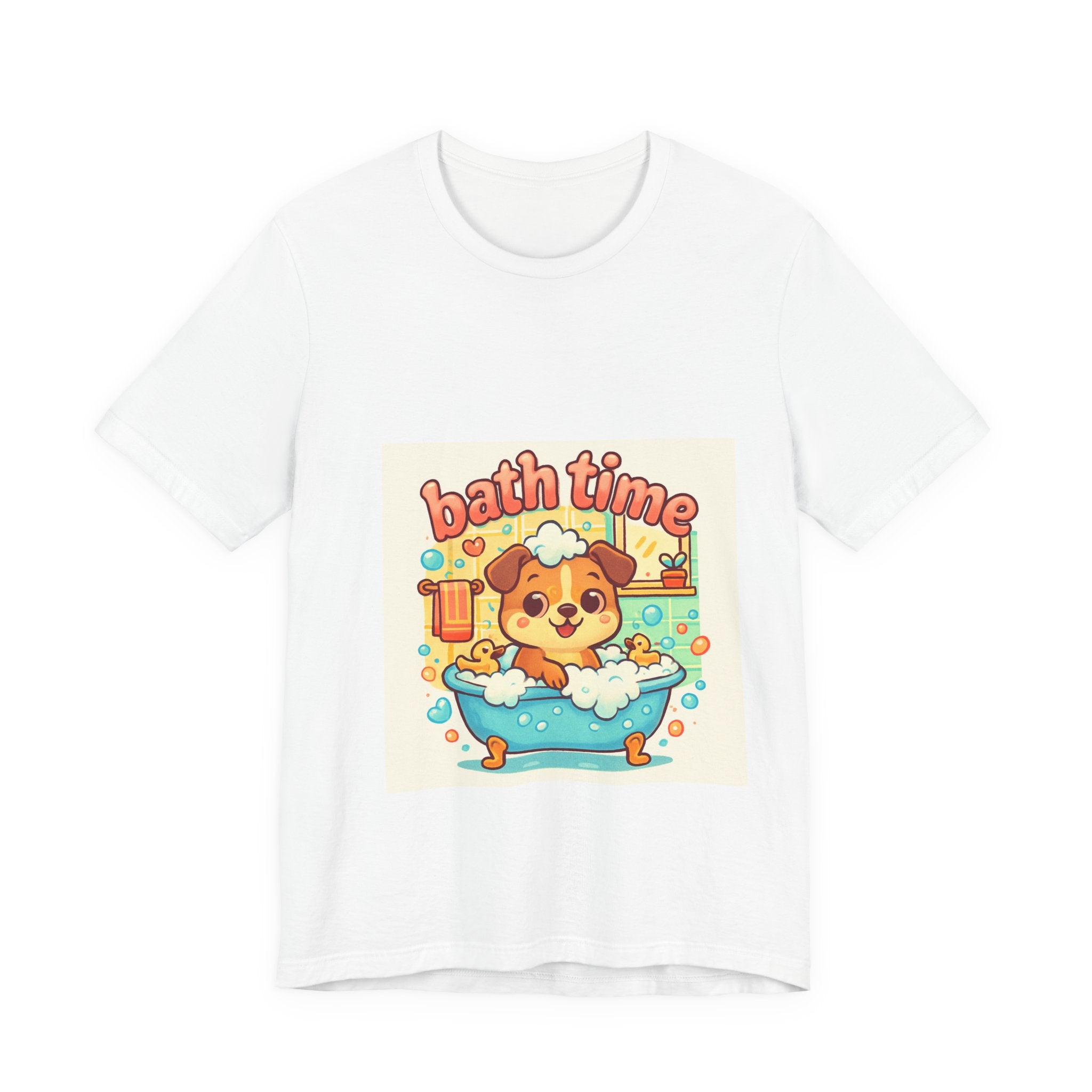 Cute Dog Bath Time Tee, Pet Lover Gift, Funny Dog T-Shirt, Animal Lover Top, Dog-themed Apparel, Fun Bath Time Shirt